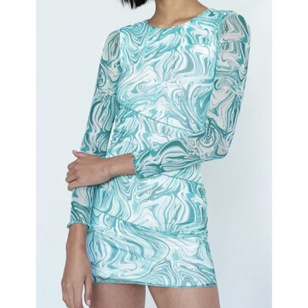 Princess Polly Dress Winston Mini Bodycon in Green Swirl Women Size 10 NEW